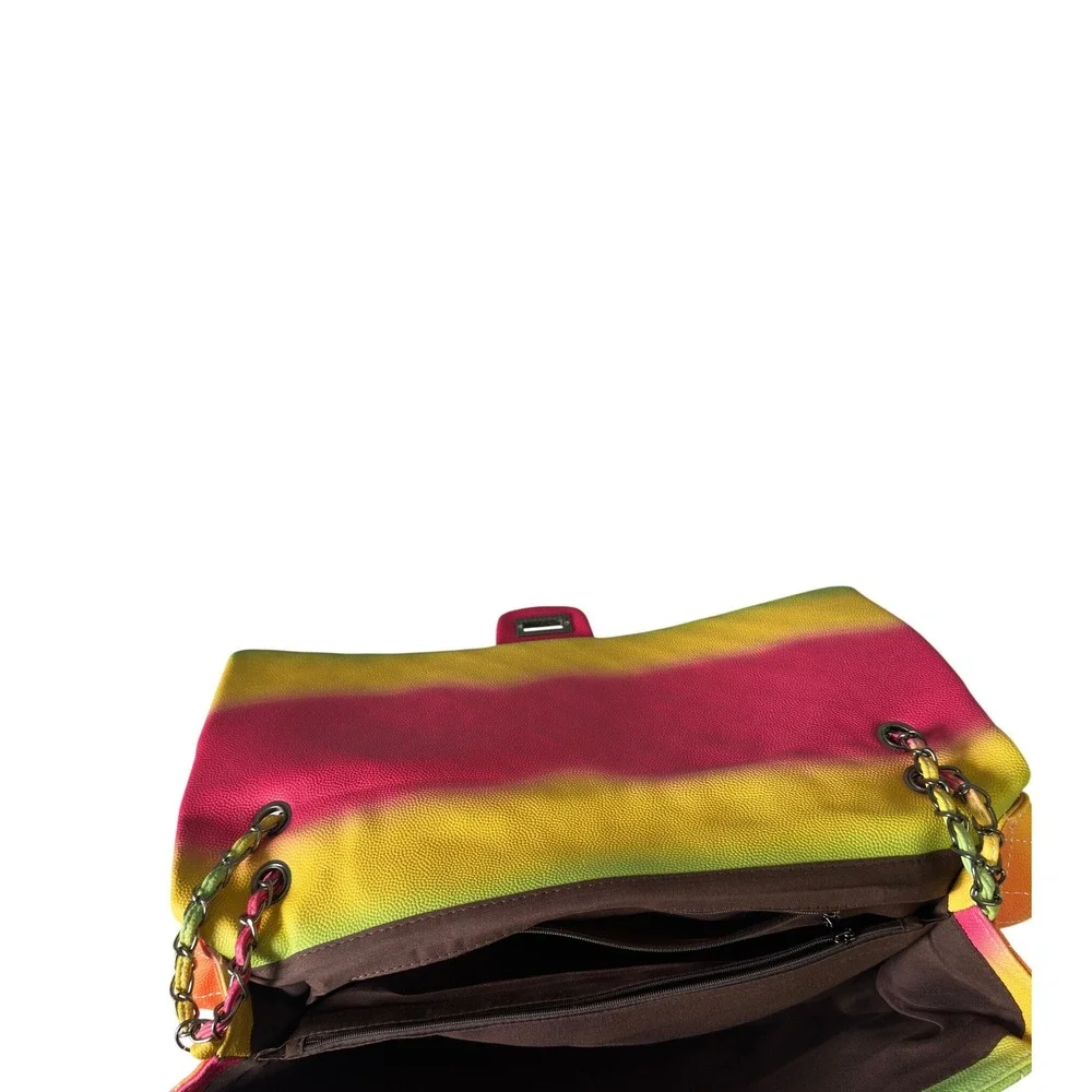 Graffiti Princess Rainbow Quilted Shoulder Bag Street Art Chain Strap Purse KC